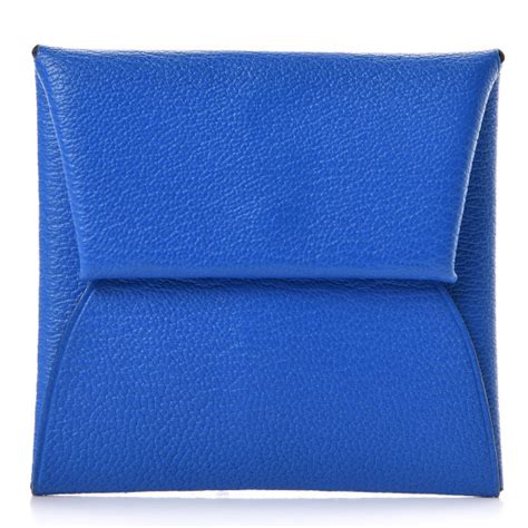 HERMES Chevre Mysore Bastia Coin Purse Bleu Hydra